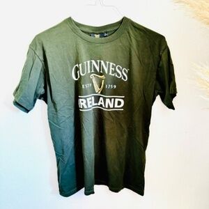 GUINNESS Dark Forrest Green Logo Ireland Mens Short Sleeve T-Shirt Tee Top L